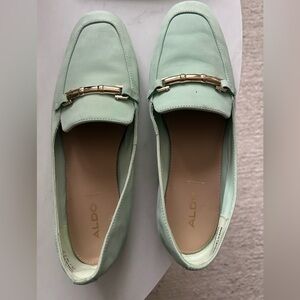 Mint Green Aldo Flats with Gold Detail